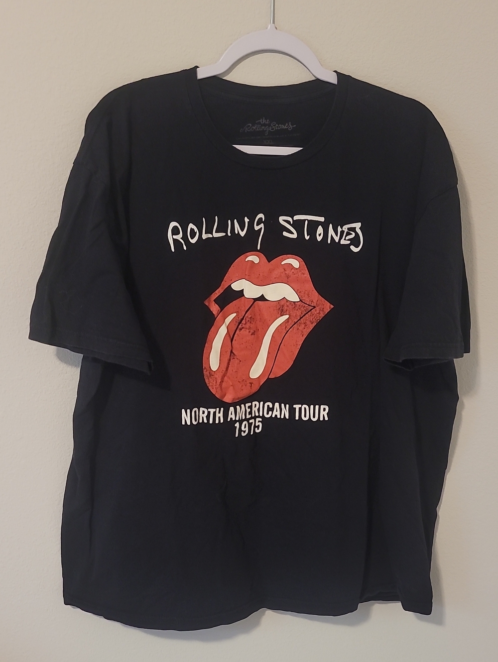 The Rolling Stones Black Tee with Red Tongue Graphic